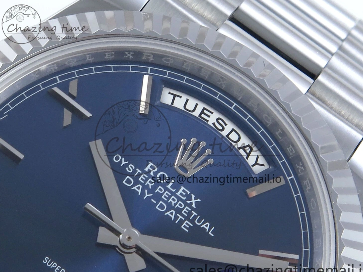 MiroTime 0219 Youthful Day Date 40 SS 228239 Noob 1:1 Best Edition Blue Roman Dial on President Bracelet A2836 (Gain Weight) 812